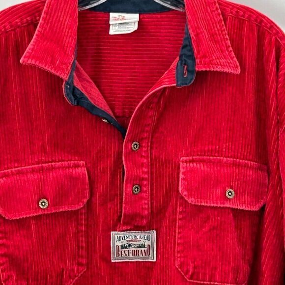 Vintage Disney Shirt Large Goofy Donald Mickey Corduroy Quarter Button Rare 90s - Picture 4 of 16